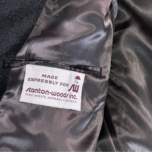 Stanton Wood USA Made Wool Overcoat Double Breasted Mens Large - Picture 8 of 16